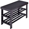Tangkula 3 Tier Shoe Rack Storage Shelf Bamboo furniture - 2 of 4