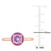 EVERLY JEWELRY | Rose Plated Sterling Silver 5/8 CT TGW Amethyst Fashion Ring Purple Enamel Plated - 4 of 4