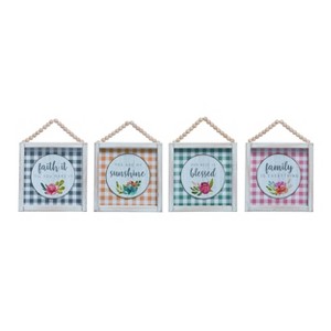 Transpac Large Wood/MDF Wall Decor Set of 4 Spring Home Decorations - 1 of 1