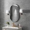 FAMYYT 30 in. W x 40 in. H Oval Aluminum Framed Wall Bathroom Vanity Mirror in Glossy Black - 2 of 4