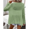 Lightweight Crochet Cardigan Sweater Rib Knit Open Front Sweater Coats - 4 of 4