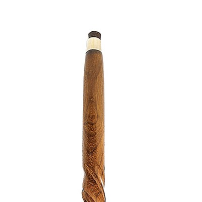 Solid Hardwood Walking Stick with Brass Detail, 36" Length