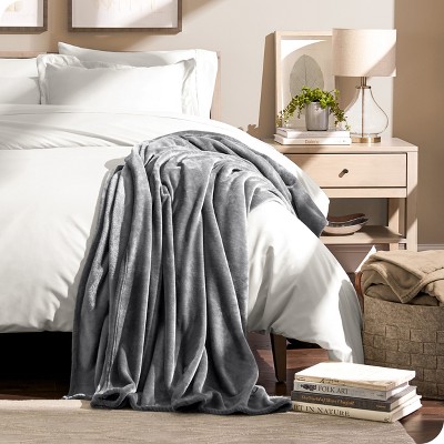 King Size Gray Microplush Fleece Blanket