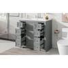 Okak 36" Bathroom Vanity with Ceramic Sink, Free Standing  Vanity Set with Cabinet and 6 Drawers, Solid Wood Frame Bathroom Storage Cabinet - 2 of 4