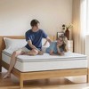 Wooakway King Size 79.9" L 76" W 10" H Hybrid Mattress in a Box with Gel Memory Foam Individually Wrapped Pocket Coils Innerspring - 2 of 4