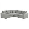 100''W Elegant L-Shaped Upholstered Sectional Sofa, 4-Seat Large Corner Couch with 3 Pillows for Living Room, Apartment and Office 4Q - ModernLuxe - 4 of 4