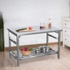 Stainless Steel Table, 30 x 48 Inches Folding Heavy Duty Table for Kitchen, Commercial Stainless Steel Prep Table with Adjustable Undershelf - 2 of 4