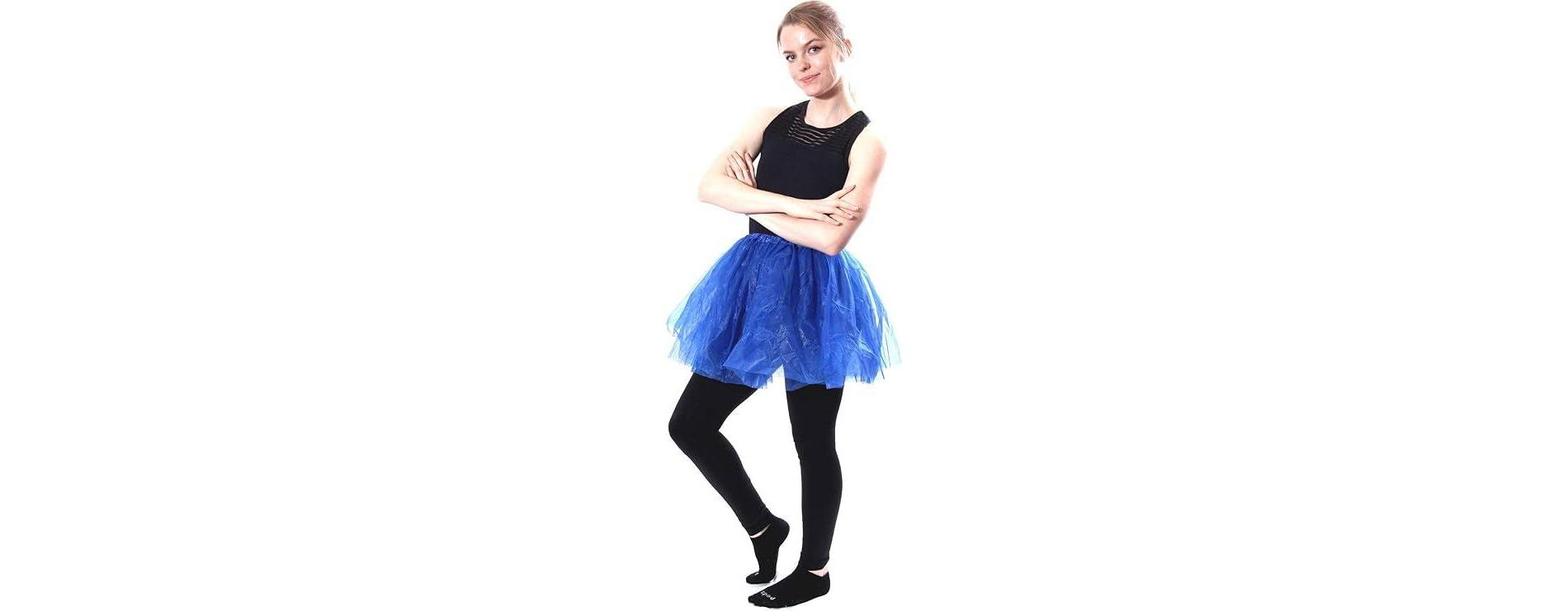 BellaSous Women’s Black Multi-Layered Tutu Skirt, Adult Costume and Dress-Up Skirt for Halloween- Royal Blue Plus Size