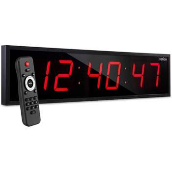 Ivation Large Digital Wall Clock, LED Display with Timer