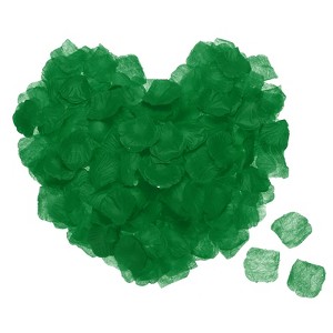 Unique Bargains Wedding Decoration Silk Artificial Flower Rose Petals 2''x2'' 5000 Pcs Dark Green - 1 of 3