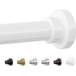 Shower Curtain Rod, 1" Non Slip Adjustable 28-74 inch No Drilling Shower Curtain Rods Spring Tension - 1 of 4