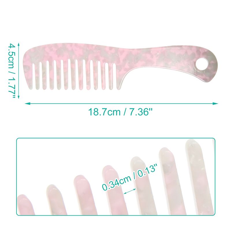 Unique Bargains Anti-Static Hair Comb Wide Tooth for Thick Curly Hair Hair Care Detangling Comb For Wet and Dry 1 Pcs, 4 of 7