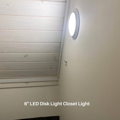 White Round LED Flush Mount Ceiling Disk Light 8-Pack