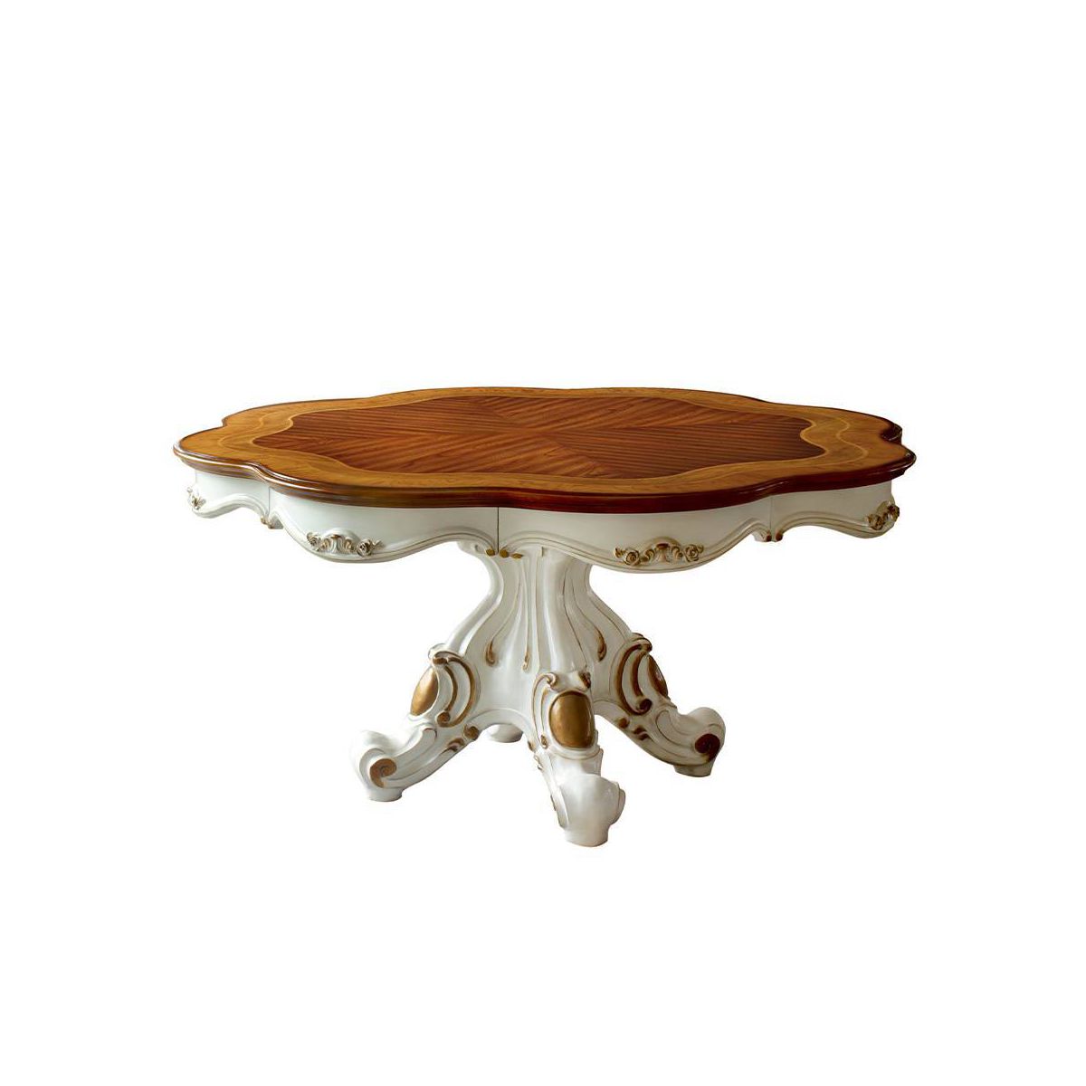 62" Picardy Dining Table Antique Pearl/Cherry Oak Finish - Acme Furniture