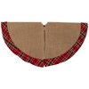 Northlight Burlap Mini Christmas Tree Skirt with Red Plaid Border - 20" - 4 of 4