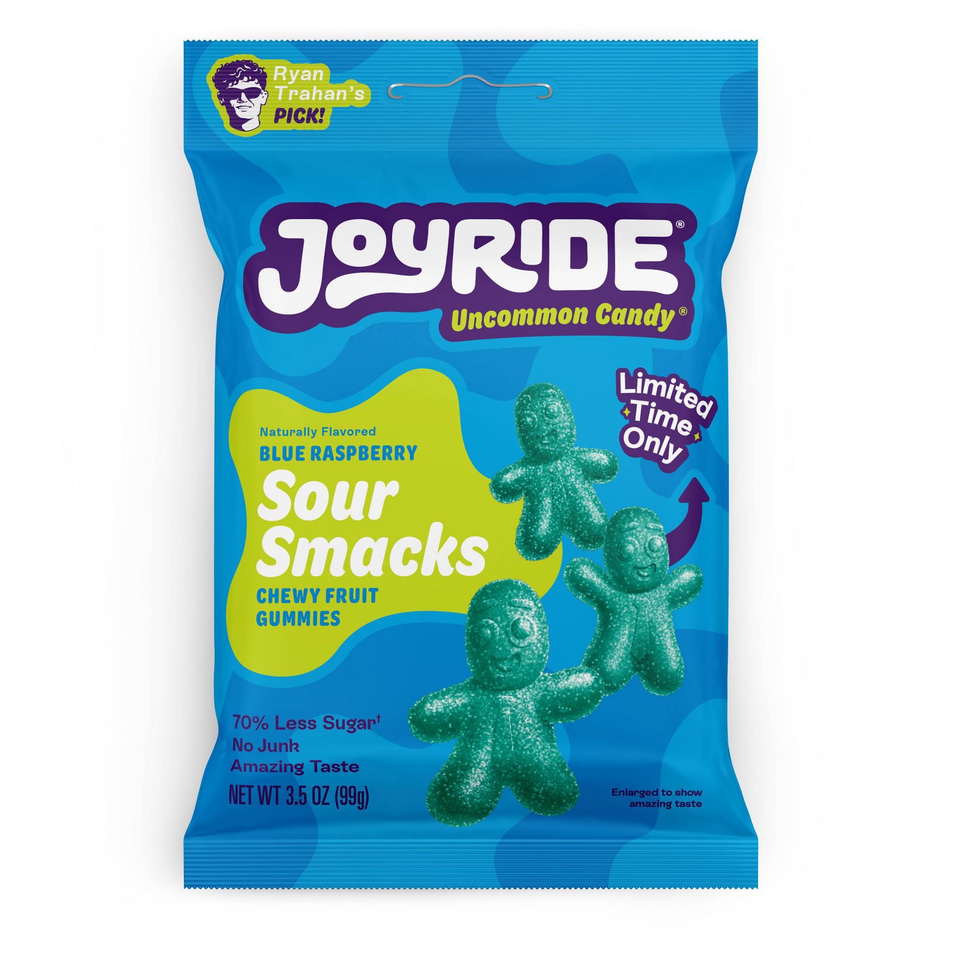 JOYRIDE Blue Raspberry Sour Candy Smacks - 3.5oz