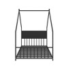 Lyngins Twin Size Bed Frame, Kids' House Bed Frame with Roof & Colorful Lights, Metal  Floor Bed Frame with Slats and Legs, Toddler Bed with Backrest - 4 of 4