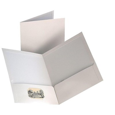 MyOfficeInnovations 2-Pocket Laminated Folders White 10/Pack (13375-CC) 905465