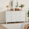 6 Drawers Fluted Dresser for Bedroom, 54" White Dresser TV Stand, Modern Chest of Drawers, Wood Drawer Clothes Storage Organizer Cabinet for Bedroom - 2 of 4