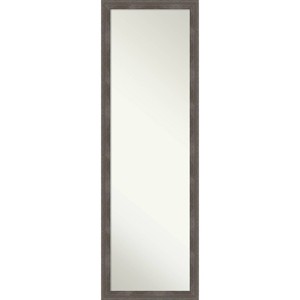 17"x51" Pinstripe Wood Framed Full Length On the Door Mirror Lead Gray - Amanti Art: Wall Mount, No Assembly Required - 1 of 4