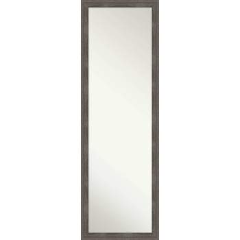 17" x 51" Pinstripe Wood Framed Full Length On the Door Mirror Lead Gray - Amanti Art