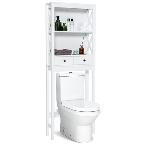 Costway Wooden Over The Toilet Storage Cabinet Spacesaver
