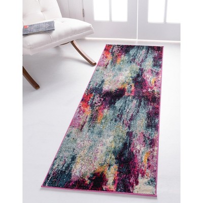 Chromatic Sunset Abstract Colorful Indoor Runner Rug