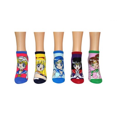 Sailor Moon Character 5 Pair Pack of Lowcut Socks