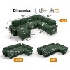 Vipbear 110" Modular Sectional Sleeper Sofa with Pull Out Bed, 7 Seat Chenille L Shaped Couch with Reclining Backrest|USB Ports Tool Free Assembly - 2 of 4