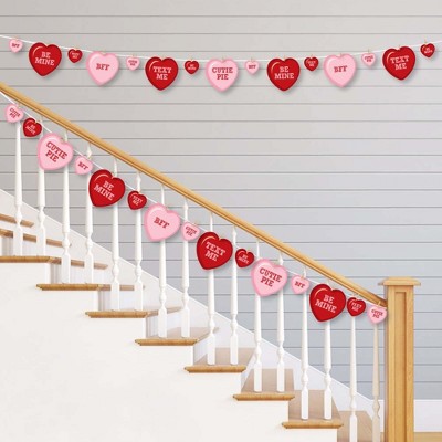 Big Dot of Happiness Conversation Hearts - Valentine's Day Party DIY Decorations - Clothespin Garland Banner - 44 Pieces