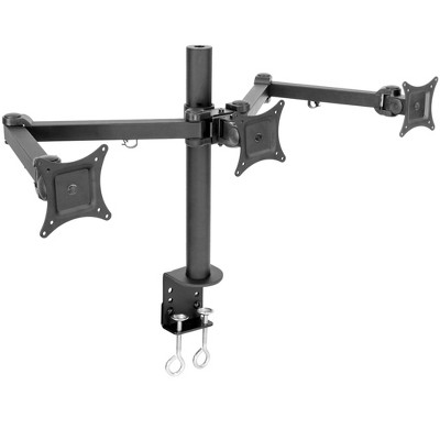 Mount-It! Triple Monitor Mount | 3 Monitor Desk Stand | Fits Three Computer Screens 19 - 24 Inches | C-Clamp Base | Heavy Duty Full Motion Tri Arms