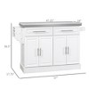 NicBex Mobile Kitchen Island Cart Multifunctional Kitchen Carts on Wheels with Storage, 2 Cabinets and 2 Drawers for Dining Rooms, White - 2 of 4