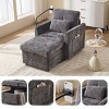 Multifunctional Chenille Chaise Lounge Recliner with Hidden Storage, Adjustable Phone Holder & Side Pockets for Small Spaces-3irtyhousy - 3 of 4