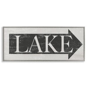 Stupell Industries Distressed Lake Arrow Sign, 30" x 13" - 1 of 4