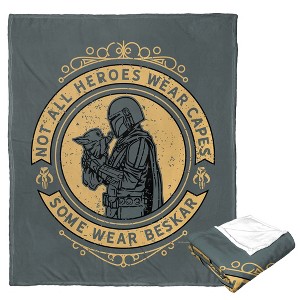 Disney Star Wars The Mandalorian Beskar Silk Touch Throw Blanket 50x60 Inches - 1 of 3