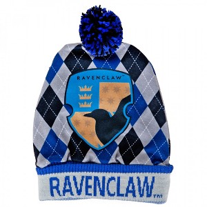 Adult Harry Potter Hogwarts House Ravenclaw Crest Pom Cuff Beanie - 1 of 1