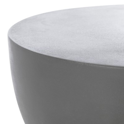 Haruki Dark Gray Concrete Drum Accent Table