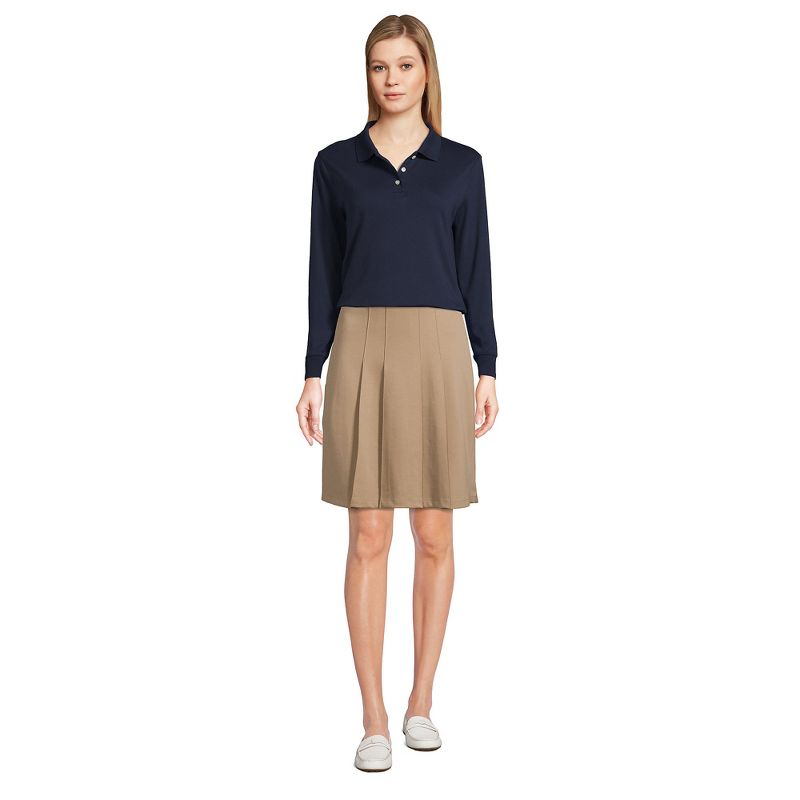 Lands' End School Uniform Women's Long Sleeve Interlock Polo Shirt, 4 of 5