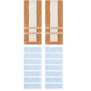 REGALWOVEN 4 Pcs Striped Soft Absorbent Bathroom Hand Towel Set - 1 of 4