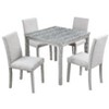 NicBex 5-Piece Counter Height Dining Set, Wooden Kitchen Table with Acrylic Crystal Trim & 4 Upholstered Chairs, Table Set, Dining Chairs Set - 4 of 4