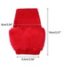 INSPIRE CHIC Women's Elastic Faux Fur Knit Half Finger Thumb Hole Wrist Sleeves Gloves for Windproof Dress 1Pair - 2 of 4