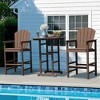 Hyleory 3-Piece HDPE Patio Bar Set with Adirondack Bar Stools - Durable Outdoor Furniture for Stylish Entertaining - 3 of 4