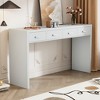 LOVMOR Modern Minimalist Console Table with Open Tabletop and Four Drawers with Metal Handles for Entry Way, Living Room and Dining Room - 2 of 4