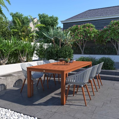 Carlton 7pc Patio Eucalyptus Wood Dining Set with Rectangular Table - Amazonia