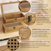 Aoibox Rattan Decorative Box Set of 2 Boho Woven Storage Bins with Lids Rectangular Natural Cane Display Boxes for Home Decor - 3 of 4
