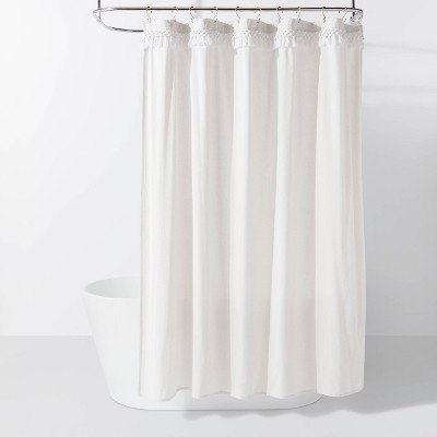 Crochet Trim Shower Curtain Cream - Threshold™