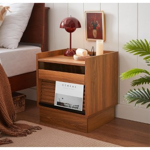 Lyngins 2 Drawers Nightstand,End Table with Charging Station and LED lights for Bedroom,Living Room - 1 of 4