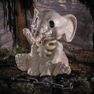 Morris Costumes 18 1/2" Sitting Elephant Skeleton Halloween Decoration - Off-White - 1 of 2