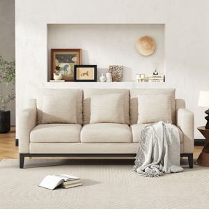 NicBex Couches for Living Room Comfy 3-seat Sofa Modern Upholstered Sofa with Wooden Legs and 3 Pillows - 1 of 4