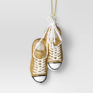 Christmas Glass Golden Shoes Ornament - Wondershop™ - 1 of 3